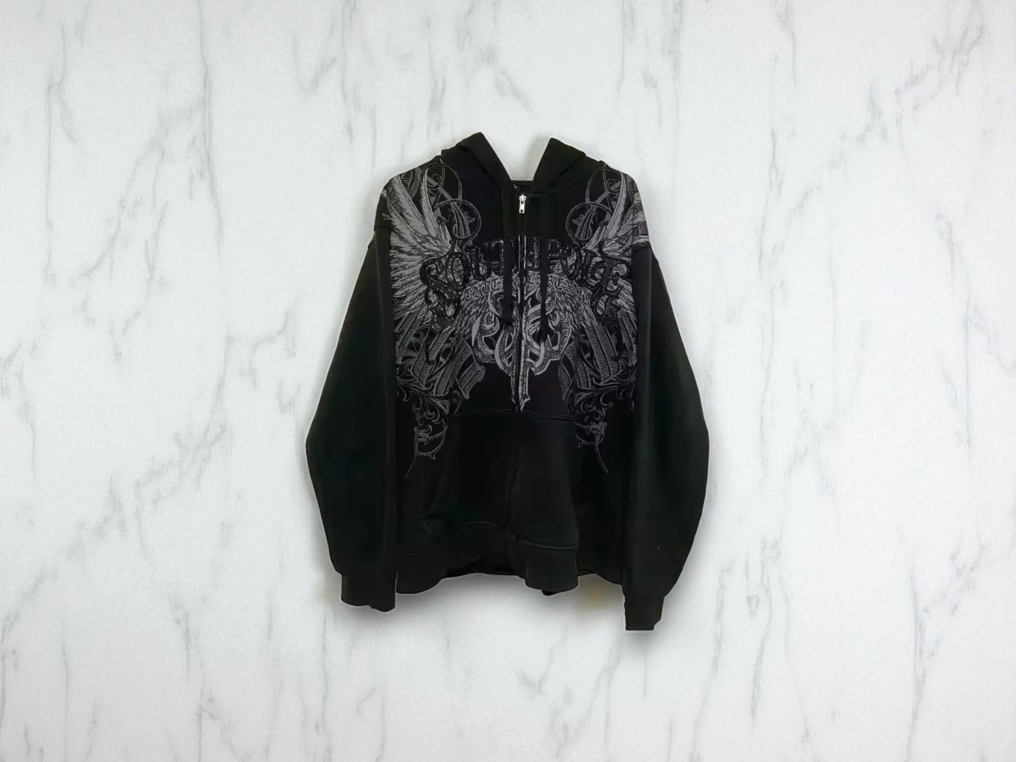 Y2K GOTHIC ZIP-UP HOODIE 'NYXELLE'