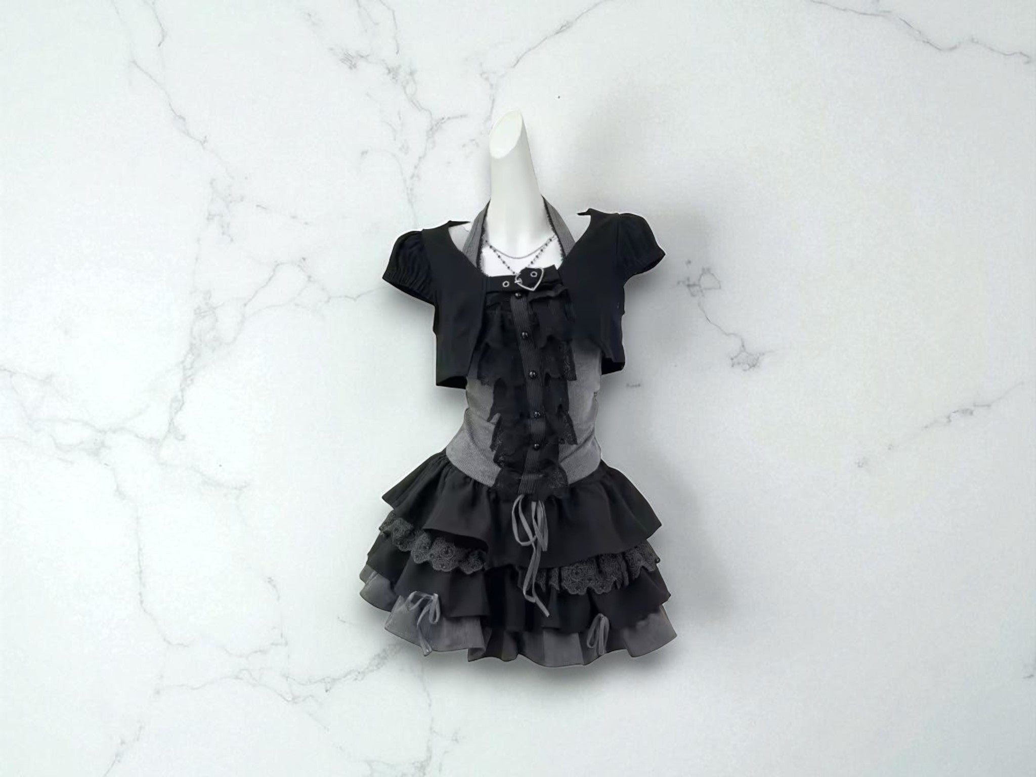 Y2K VINTAGE GOTHIC DRESS 'NIGHTVEIL'