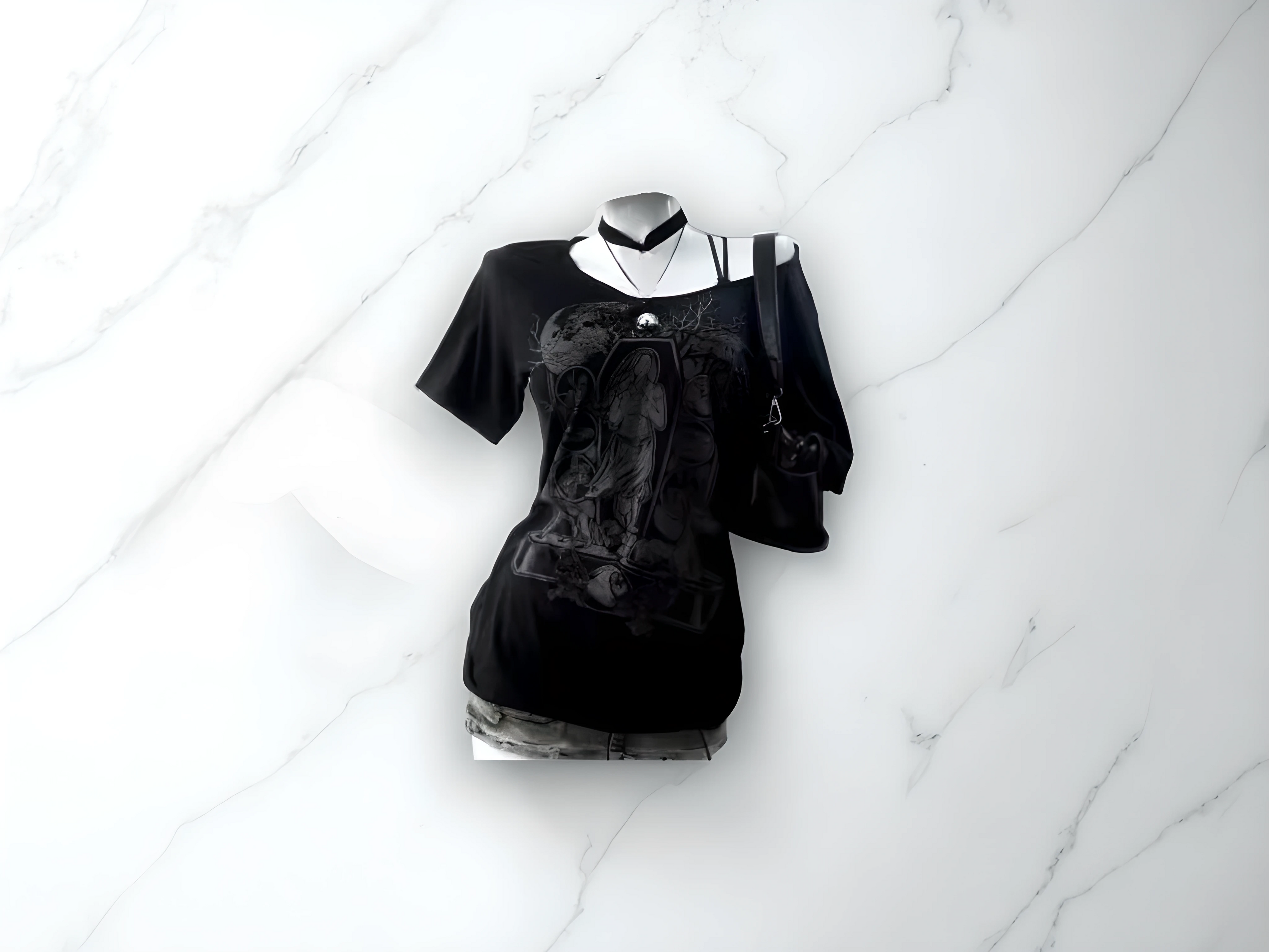 Y2K VINTAGE GOTHIC BLOUSE 'OBSCURA'
